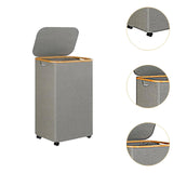 Maxbell Wheeled Laundry Basket with Lid Folding Organizer for Home Blankets Bathroom Grey