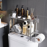 Maxbell over The Toilet Storage Shelf Portable Storage Rack for Dorm Farmhouse Hotel Silver