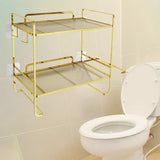 Maxbell over The Toilet Storage Shelf Portable Storage Rack for Dorm Farmhouse Hotel Gold