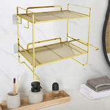 Maxbell over The Toilet Storage Shelf Portable Storage Rack for Dorm Farmhouse Hotel Gold