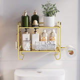 Maxbell over The Toilet Storage Shelf Portable Storage Rack for Dorm Farmhouse Hotel Gold
