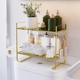 Maxbell over The Toilet Storage Shelf Portable Storage Rack for Dorm Farmhouse Hotel Gold