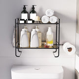 Maxbell over The Toilet Storage Shelf Portable Storage Rack for Dorm Farmhouse Hotel Black