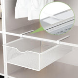 Maxbell Hanging Pullout Drawer Basket Rack Closet Holder for Pantry Cupboard Bedroom White