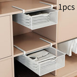 Maxbell Hanging Pullout Drawer Basket Rack Closet Holder for Pantry Cupboard Bedroom White