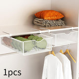 Maxbell Hanging Pullout Drawer Basket Rack Closet Holder for Pantry Cupboard Bedroom White