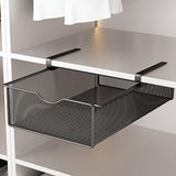 Maxbell Hanging Pullout Drawer Basket Rack Closet Holder for Pantry Cupboard Bedroom Black