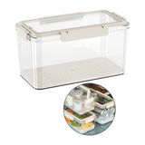 Maxbell Food Storage Container Reusable Fruit Lunch Box for Home Kitchen Adults 5.8L Milky White