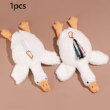 Maxbell Plush White Goose Pencil Case School Supplies Cartoon Pen Bag Stationery Bag