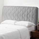 Maxbell Bed Headboard Slipcover Removable Decor Protector for Dorm Room Bedroom Home Light Grey