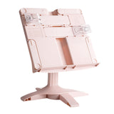Maxbell Book Stand Bookshelf Hands Free Books Holder for Kitchen Sheet Music Textbook Pink