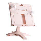 Maxbell Book Stand Bookshelf Hands Free Books Holder for Kitchen Sheet Music Textbook Pink