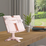 Maxbell Book Stand Bookshelf Hands Free Books Holder for Kitchen Sheet Music Textbook Pink