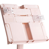 Maxbell Book Stand Bookshelf Hands Free Books Holder for Kitchen Sheet Music Textbook Pink