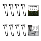 Maxbell 4Pcs Folded Hairpin Table Legs Parts for Camping Table Dorm Room Living Room Height 25cm