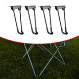 Maxbell 4Pcs Folded Hairpin Table Legs Parts for Camping Table Dorm Room Living Room Height 25cm