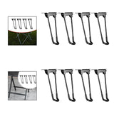 Maxbell 4Pcs Folded Hairpin Table Legs Parts for Camping Table Dorm Room Living Room Height 25cm