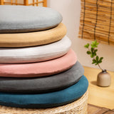 Maxbell Round Seat Pad with Zipper Floor Pouf Mat for Tea Ceremony Bedroom Household Brown