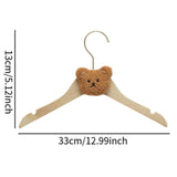 Maxbell Children's Clothes Hanger Small Non Slip Clothing Hanger for Girls Boys Kids Coffee Color Bear