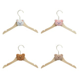 Maxbell Children's Clothes Hanger Small Non Slip Clothing Hanger for Girls Boys Kids Coffee Color Bear