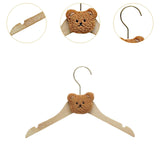 Maxbell Children's Clothes Hanger Small Non Slip Clothing Hanger for Girls Boys Kids Coffee Color Bear