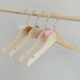 Maxbell Children's Clothes Hanger Small Non Slip Clothing Hanger for Girls Boys Kids Coffee Color Bear