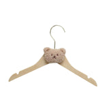 Maxbell Children's Clothes Hanger Small Non Slip Clothing Hanger for Girls Boys Kids Khaki Bear