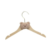 Maxbell Children's Clothes Hanger Small Non Slip Clothing Hanger for Girls Boys Kids Khaki Bear