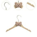 Maxbell Children's Clothes Hanger Small Non Slip Clothing Hanger for Girls Boys Kids Khaki Bear