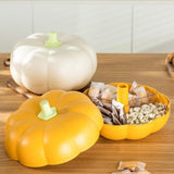 Maxbell Divided Serving Tray Pumpkin Snack Holder Serving Bowl for Dried Fruits Nuts Orange