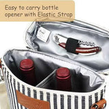 Maxbell 2Pcs Wine Cooler Bag 2 Bottle Portable Wine Carrier Tote Bag for Travel