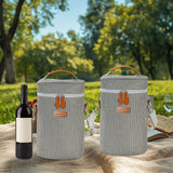 Maxbell 2Pcs Wine Cooler Bag 2 Bottle Portable Wine Carrier Tote Bag for Travel