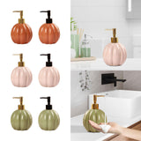 Maxbell Halloween Pumpkin Soap Dispenser Hand Lotion Bottle for Countertop Dorm Home Orange and Gold