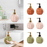 Maxbell Halloween Pumpkin Soap Dispenser Hand Lotion Bottle for Countertop Dorm Home Orange and Gold