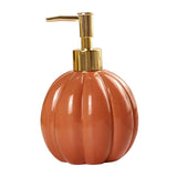 Maxbell Halloween Pumpkin Soap Dispenser Hand Lotion Bottle for Countertop Dorm Home Orange and Gold