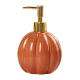 Maxbell Halloween Pumpkin Soap Dispenser Hand Lotion Bottle for Countertop Dorm Home Orange and Gold