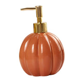 Maxbell Halloween Pumpkin Soap Dispenser Hand Lotion Bottle for Countertop Dorm Home Orange and Gold