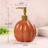 Maxbell Halloween Pumpkin Soap Dispenser Hand Lotion Bottle for Countertop Dorm Home Orange and Gold