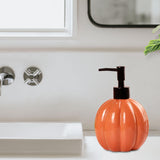 Maxbell Halloween Pumpkin Soap Dispenser Hand Lotion Bottle for Countertop Dorm Home Orange and Black