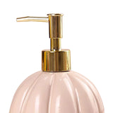 Maxbell Halloween Pumpkin Soap Dispenser Hand Lotion Bottle for Countertop Dorm Home Pink and Gold