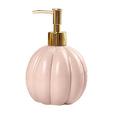 Maxbell Halloween Pumpkin Soap Dispenser Hand Lotion Bottle for Countertop Dorm Home Pink and Gold