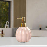 Maxbell Halloween Pumpkin Soap Dispenser Hand Lotion Bottle for Countertop Dorm Home Pink and Gold