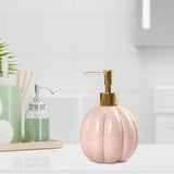 Maxbell Halloween Pumpkin Soap Dispenser Hand Lotion Bottle for Countertop Dorm Home Pink and Gold