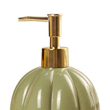 Maxbell Halloween Pumpkin Soap Dispenser Hand Lotion Bottle for Countertop Dorm Home Green Gold