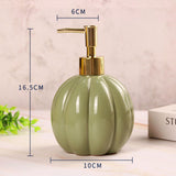 Maxbell Halloween Pumpkin Soap Dispenser Hand Lotion Bottle for Countertop Dorm Home Green Gold