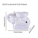 Maxbell Essential Oil Burner Pottery Handmade Tea Light Holder for Office Tabletop SPA White