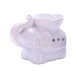 Maxbell Essential Oil Burner Pottery Handmade Tea Light Holder for Office Tabletop SPA White