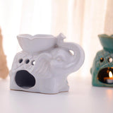 Maxbell Essential Oil Burner Pottery Handmade Tea Light Holder for Office Tabletop SPA White