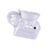 Maxbell Essential Oil Burner Pottery Handmade Tea Light Holder for Office Tabletop SPA White