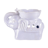 Maxbell Essential Oil Burner Pottery Handmade Tea Light Holder for Office Tabletop SPA White